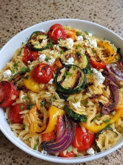 Mediterranean Orzo with Roasted Vegetables