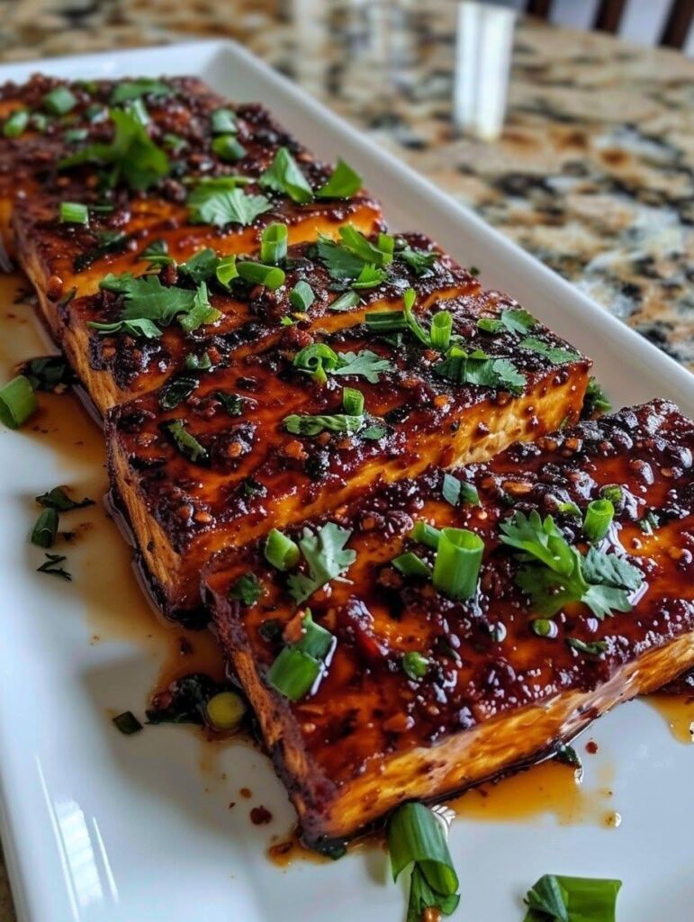 Sticky Chili Roasted Tofu Slices