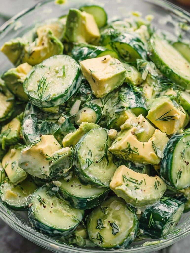 Crunchy Avocado Cucumber Salad