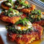 Diabetic Italian Basil Chicken Cutlets with Pesto & Burrata Topping