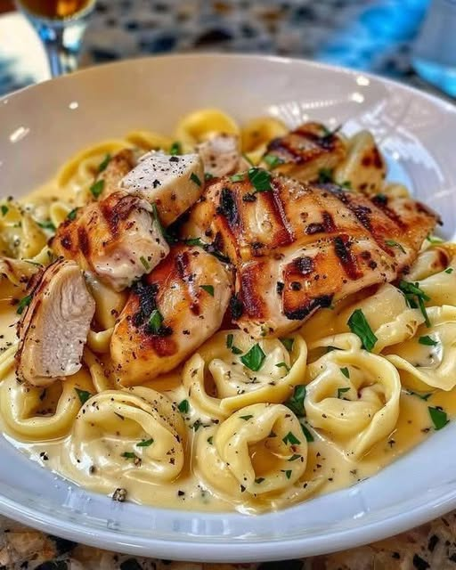 Lemon Garlic Butter Chicken with Creamy Parmesan Pasta