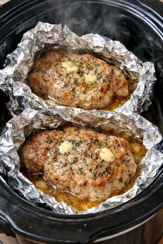 Air-fryer-fork-tender-foil-packet-pork-chops