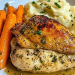 Diabetic Garlic Herb Chicken and Carrot Plate