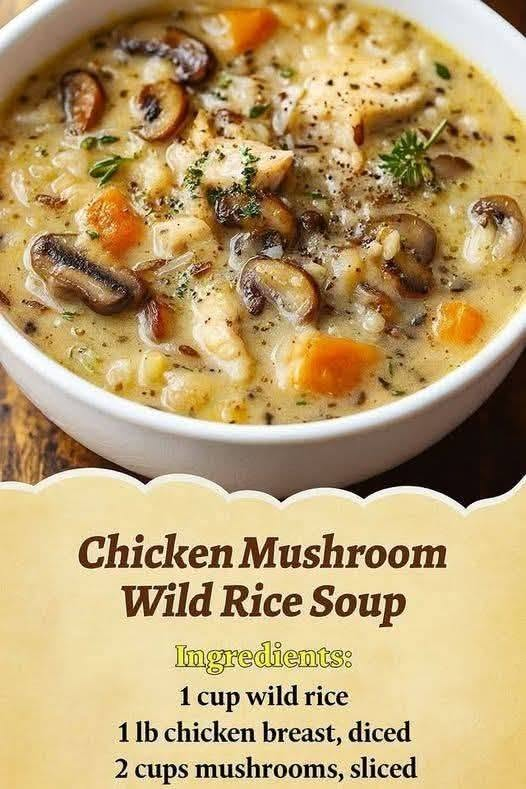 Creamy Chicken Mushroom Wild Rice Soup