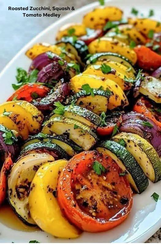 Diabetic Roasted Zucchini, Squash & Tomato Medley