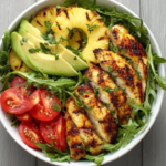 Grilled Pineapple Chicken Avocado Salad