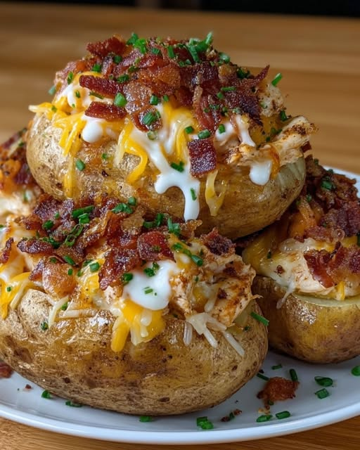 Crack Chicken Stuffed Baked Potatoes