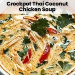 Crockpot Thai Coconut Chicken Soup (High-Protein, Low-Carb & Easy Slow Cooker Recipe)