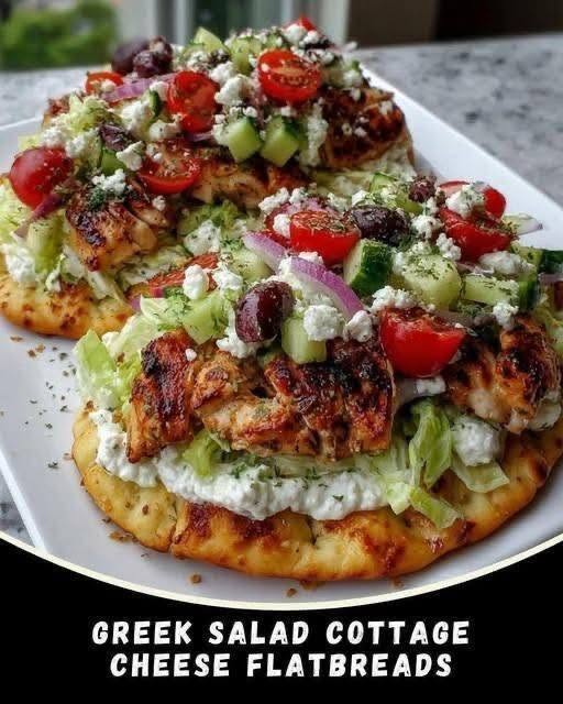Greek Salad Cottage Cheese Flatbreads π₯π₯