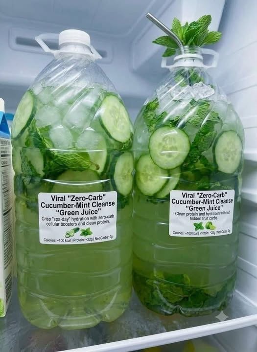 Viral “Zero Carbs, 1-Point & High-Protein” Cucumber-Mint Cleanse Green Juice