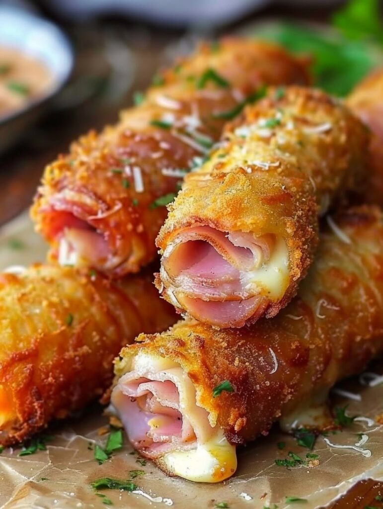 🥓 Keto Crispy Ham Rolls (Low Carb)