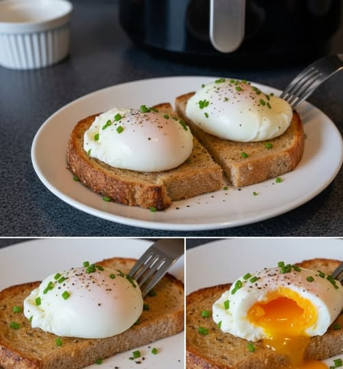 Air Fryer Poached Eggs (Easy High-Protein Breakfast Recipe) 🍳✨