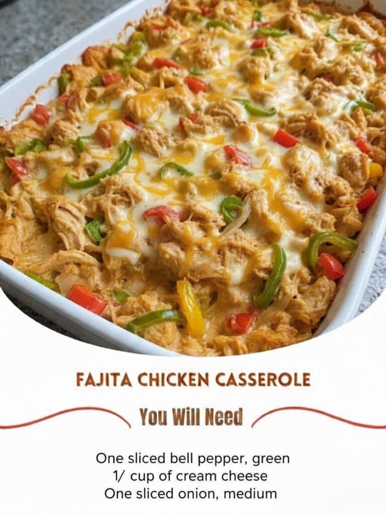 🌶️ Fajita Chicken Casserole (High Protein + Low-Carb One-Pan Comfort Meal)
