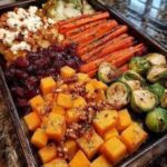 Caramelized Butternut Squash, Carrots, Brussels Sprouts & Sweet Potato with Feta, Walnuts & Cranberry-Honey Glaze