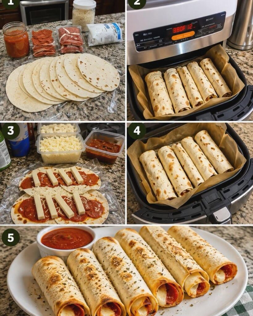 Air Fryer Pizza Roll-Ups (Ready in 10 Minutes!)