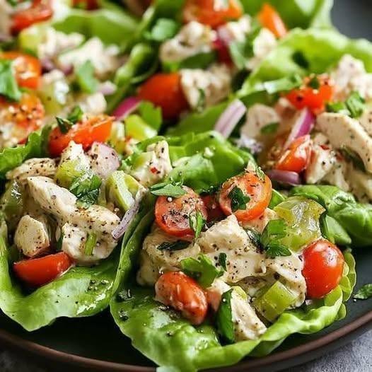 BLTA Chicken Salad Lettuce Wraps Recipe (High-Protein, Low-Carb & Easy Meal Prep)