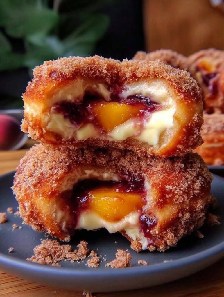 ππ© Peach Cobbler Cheesecake Donuts