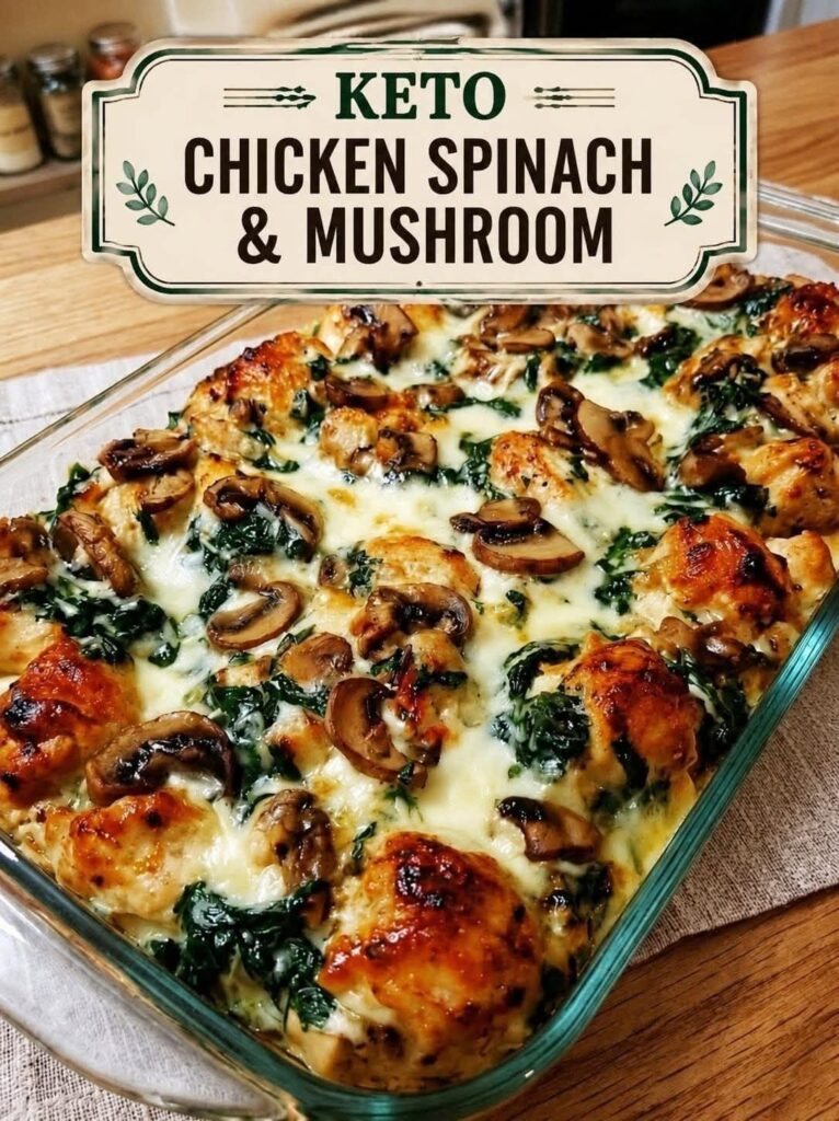 Air Fryer Chicken Spinach and Mushroom Low Carb