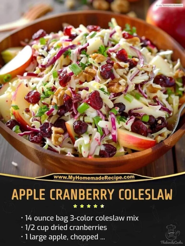 🥗🍎 Apple Cranberry Coleslaw