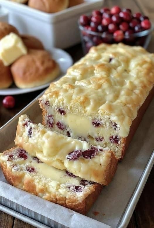 🍞 Cranberry Cream Cheese Loaf (Moist + Festive + Creamy Holiday Bake)