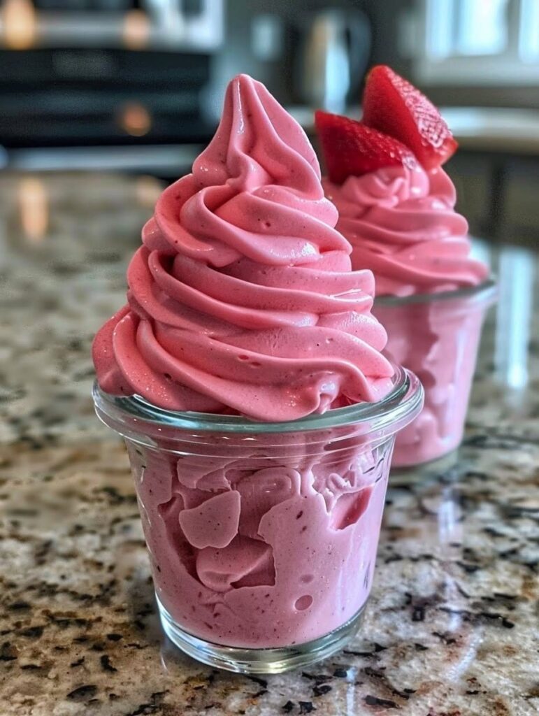 Strawberry Dole Whip (High-Protein & Low-Carb Frozen Treat)