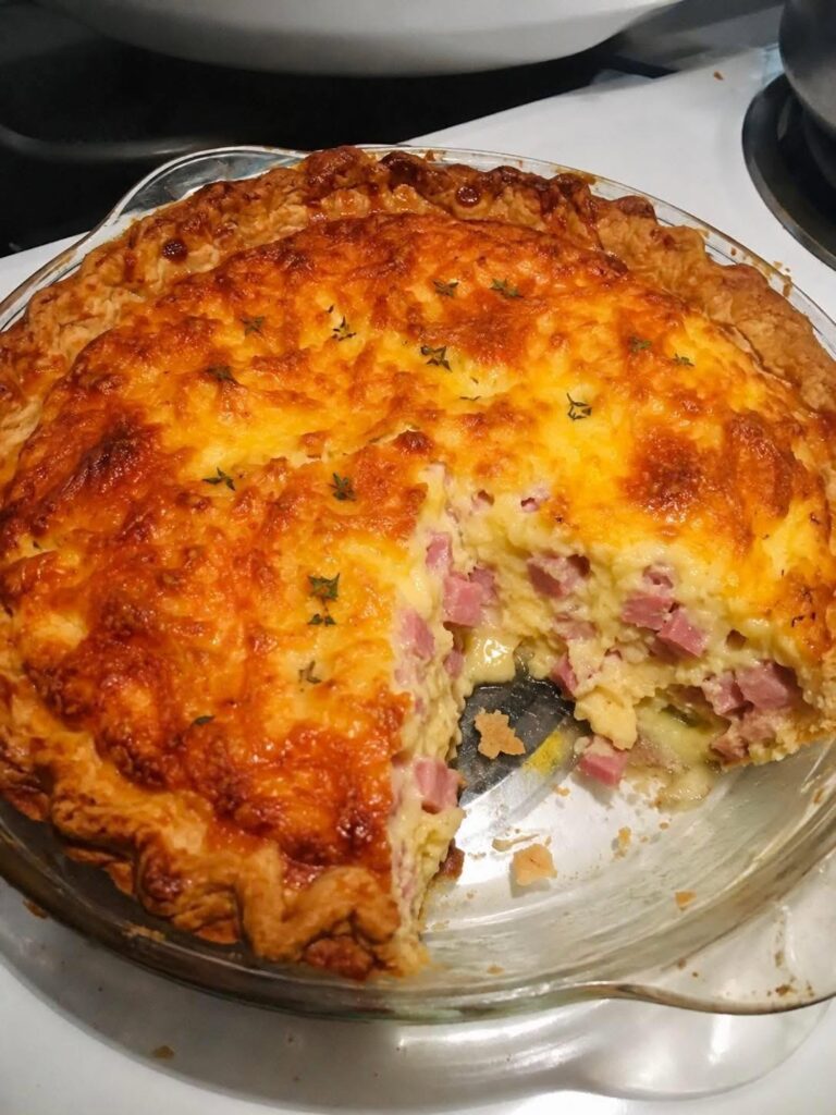 Ham & Swiss Pie (High-Protein, Low-Carb & Creamy Savory Breakfast)