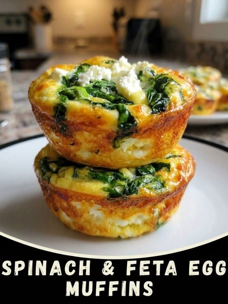 Mediterranean Spinach and Feta Egg Muffins 😍