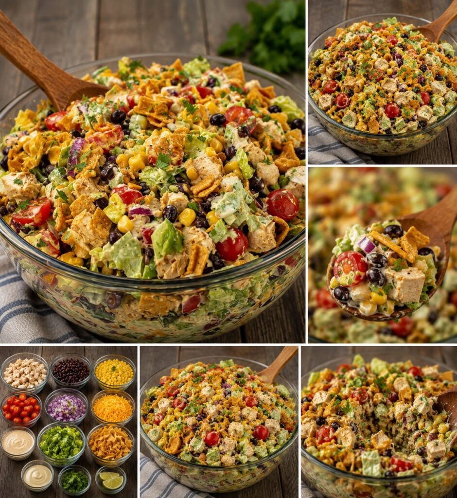 Healthy & Crunchy Chicken Taco Salad 🌮🥗✨