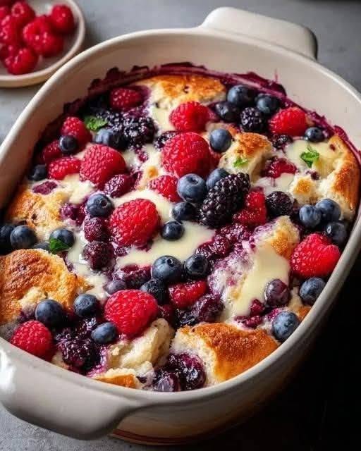 High-Protein Triple Berry Bake