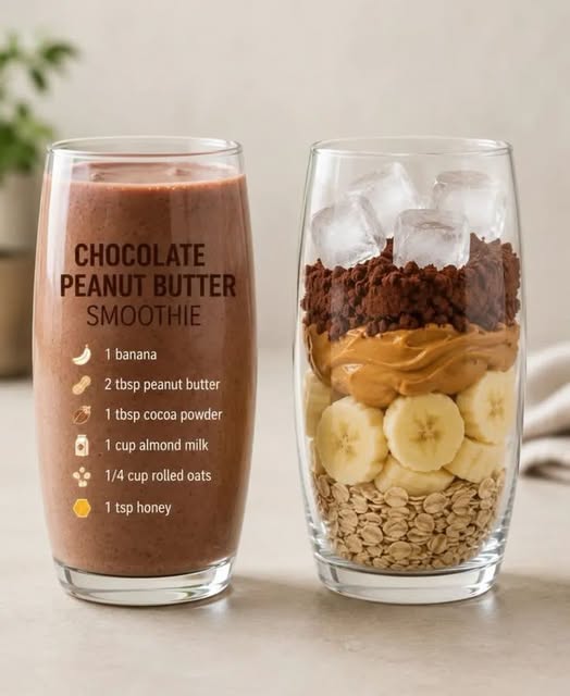 ๐ฅค Chocolate Peanut Butter Smoothie ๐ซ ๐ฅ ๐ง