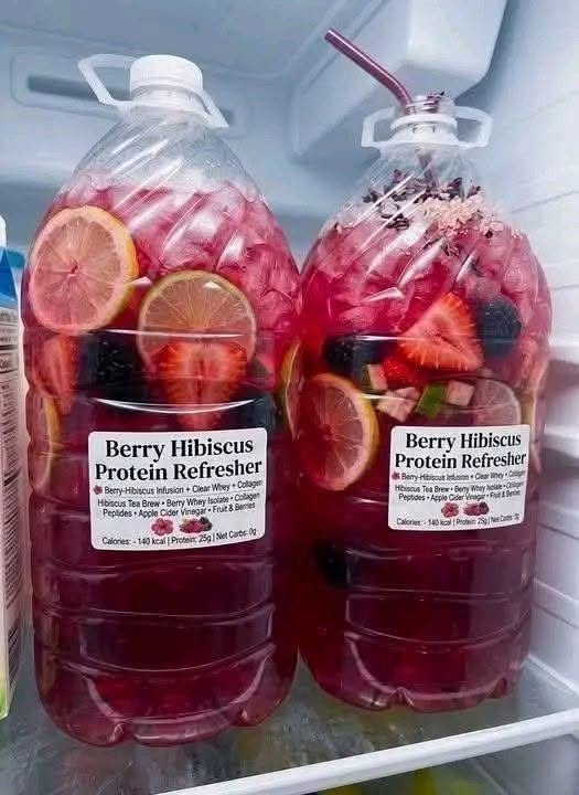High-Protein Berry Hibiscus Refresher (Low-Carb Summer Drink)