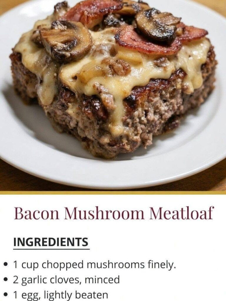 Air Fryer Bacon Mushroom Meatloaf