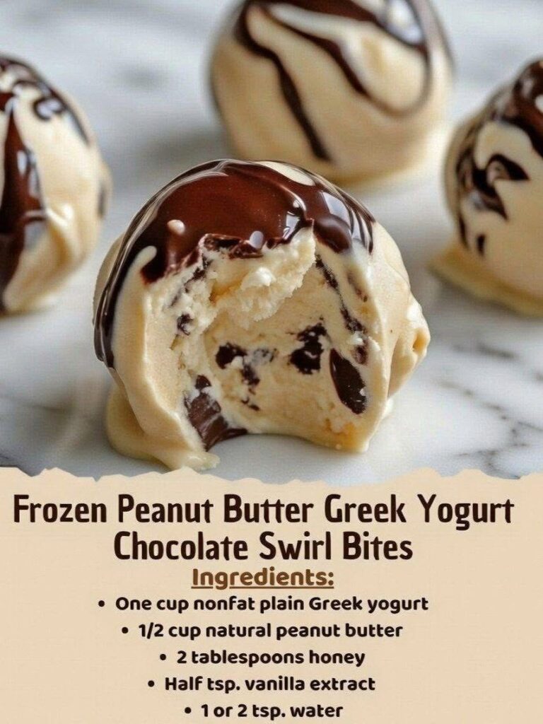Frozen PB Greek Yogurt Chocolate Swirl Bites