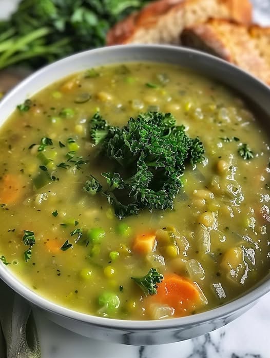 Vegan Mediterranean Split Pea Soup