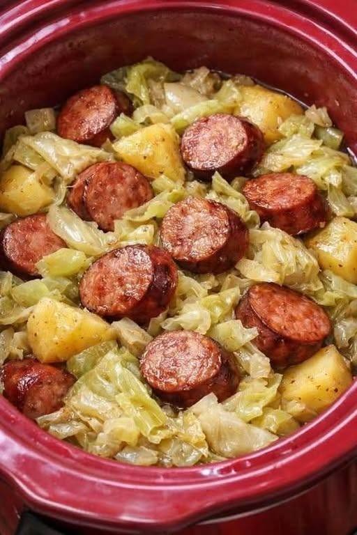 Slow Cooker Sausage & Cabbage