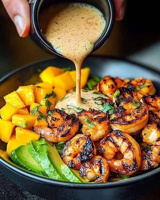 Shrimp and Avocado Bowls with Mango Salsa