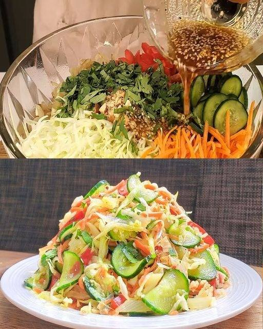Weight Loss Cabbage Cucumber Salad Recipe (Weight Watchers Friendly)