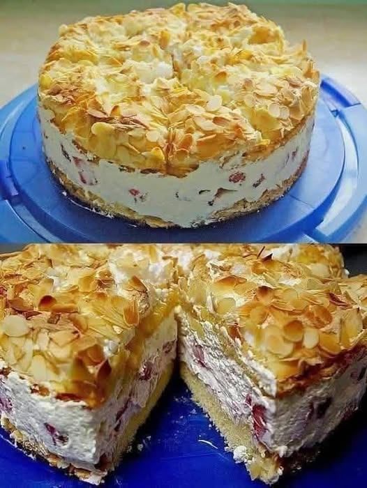 Diabetic Strawberry Almond Cream Cake