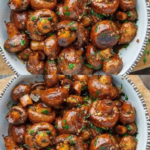 Air-fried garlic mushrooms