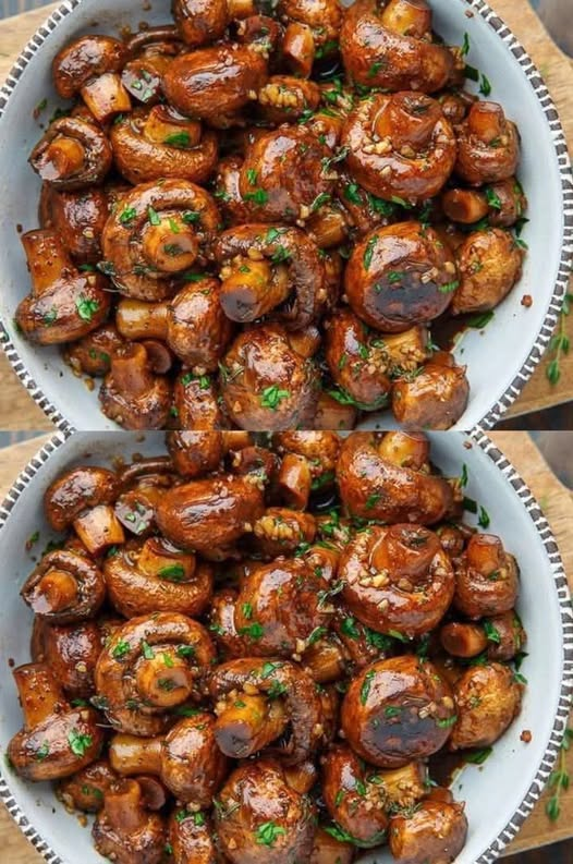 Air-fried garlic mushrooms