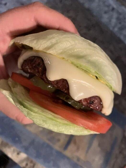 Vegan Lettuce Bun Cheeseburger