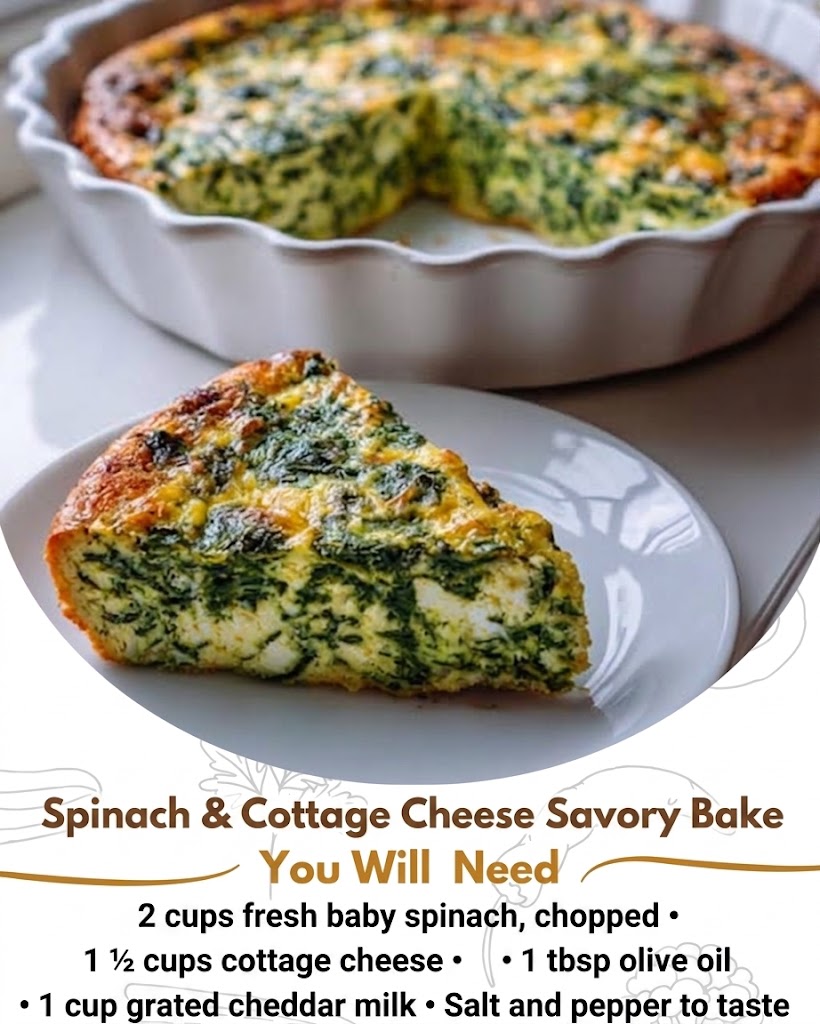 WW Cottage Cheese Spinach No-Crust Quiche