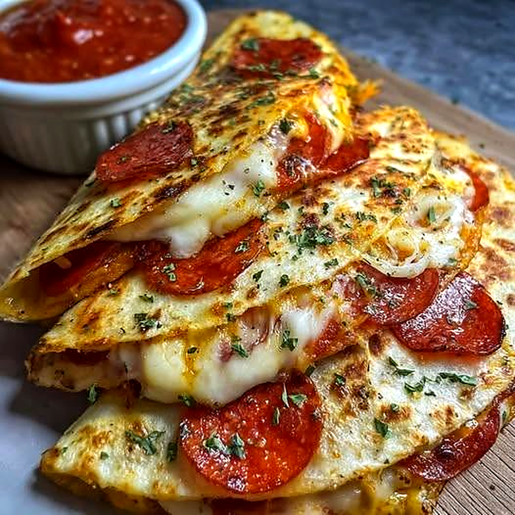 Low-Carb Pepperoni Pizza Quesadillas