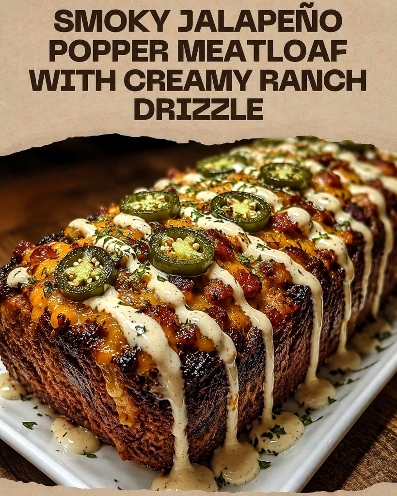Smoky Jalapeño Popper Meatloaf with Creamy Ranch Drizzle