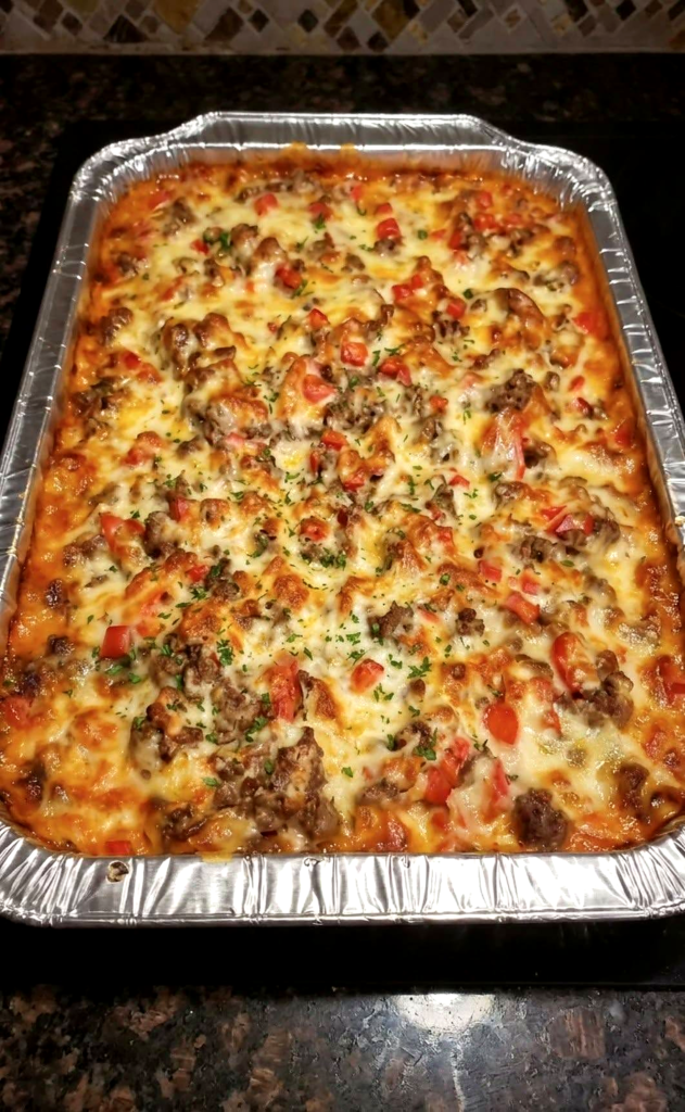 Cheesy Beef Pepper Casserole