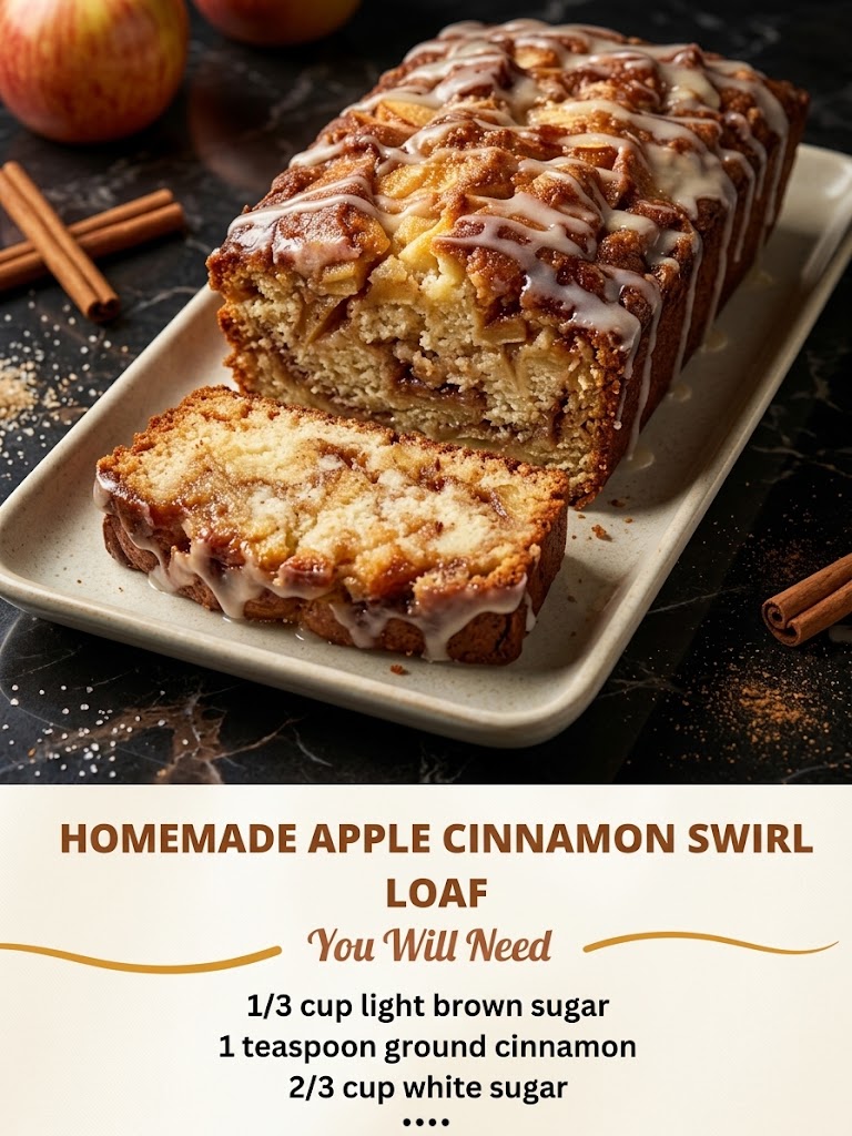 Homemade Apple Cinnamon Swirl Loaf