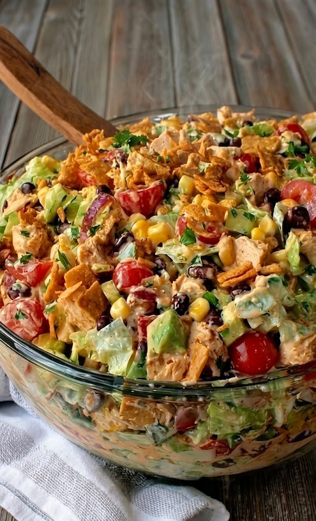 Crunchy High-Protein Chicken Taco Salad