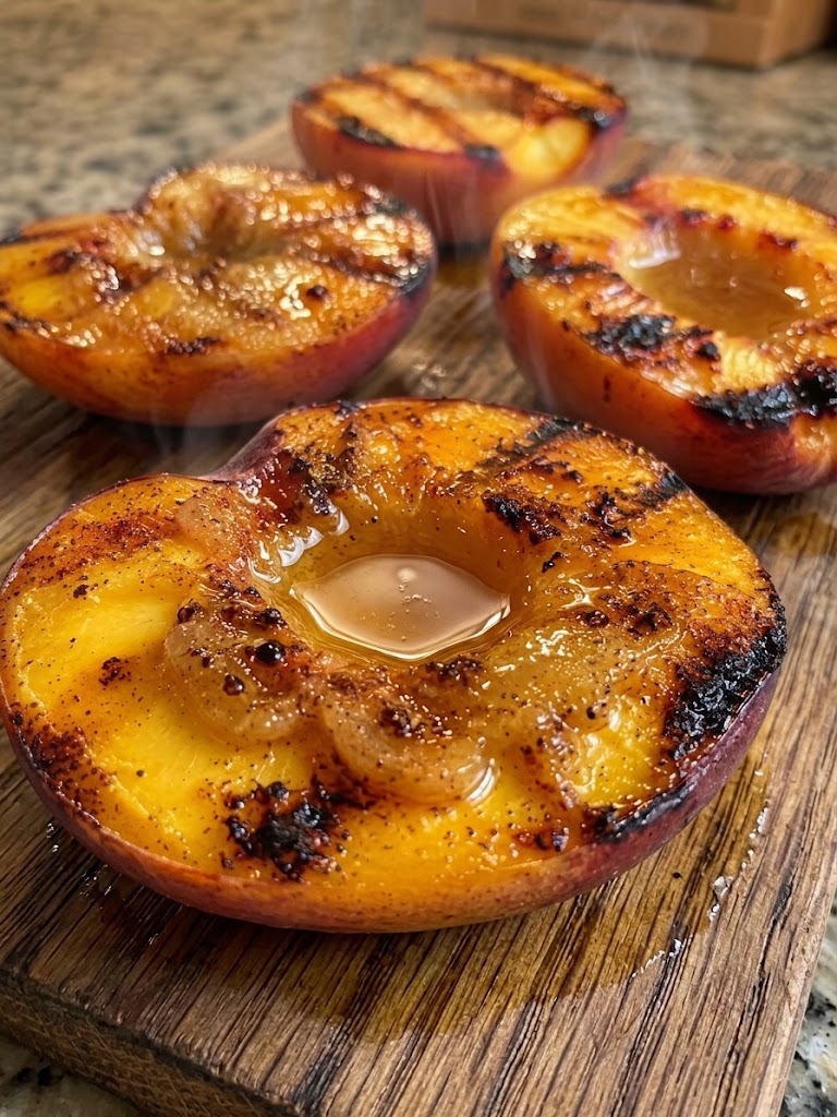 Vegan Grilled Peaches with Cinnamon Sugar Butter