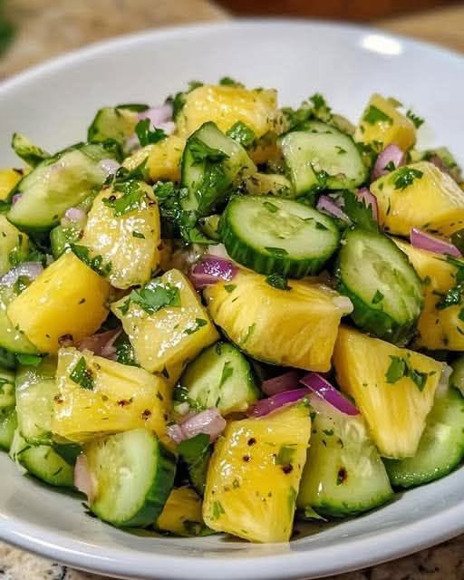 Pineapple Cucumber Salad – Fresh, Juicy & Refreshing