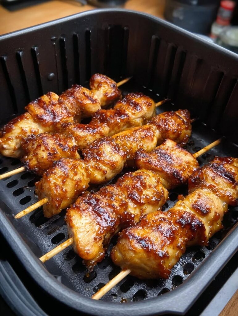 Juicy Chicken Skewers in an Air Fryer